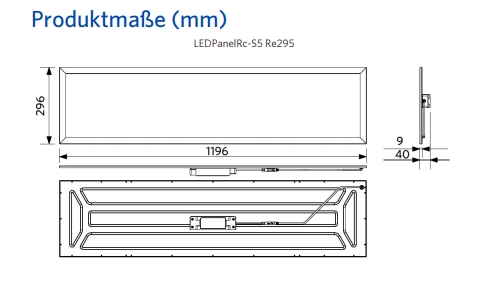 LED Panel 295x1195mm (2x36) 4000K 30W 3900lm Ra >80 UGR19 Prisma