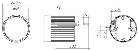 Spotlight-Modul 230V SLA AC pc 50mm 800lm 930 12D SNC3