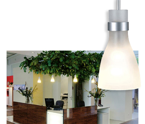 Pendelleuchte BIBA III Glas satiniert silber  E14 60W