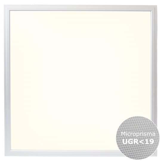 LED PANEL 619x619x9, UGR19, 3000°K, IP44, RAL9010