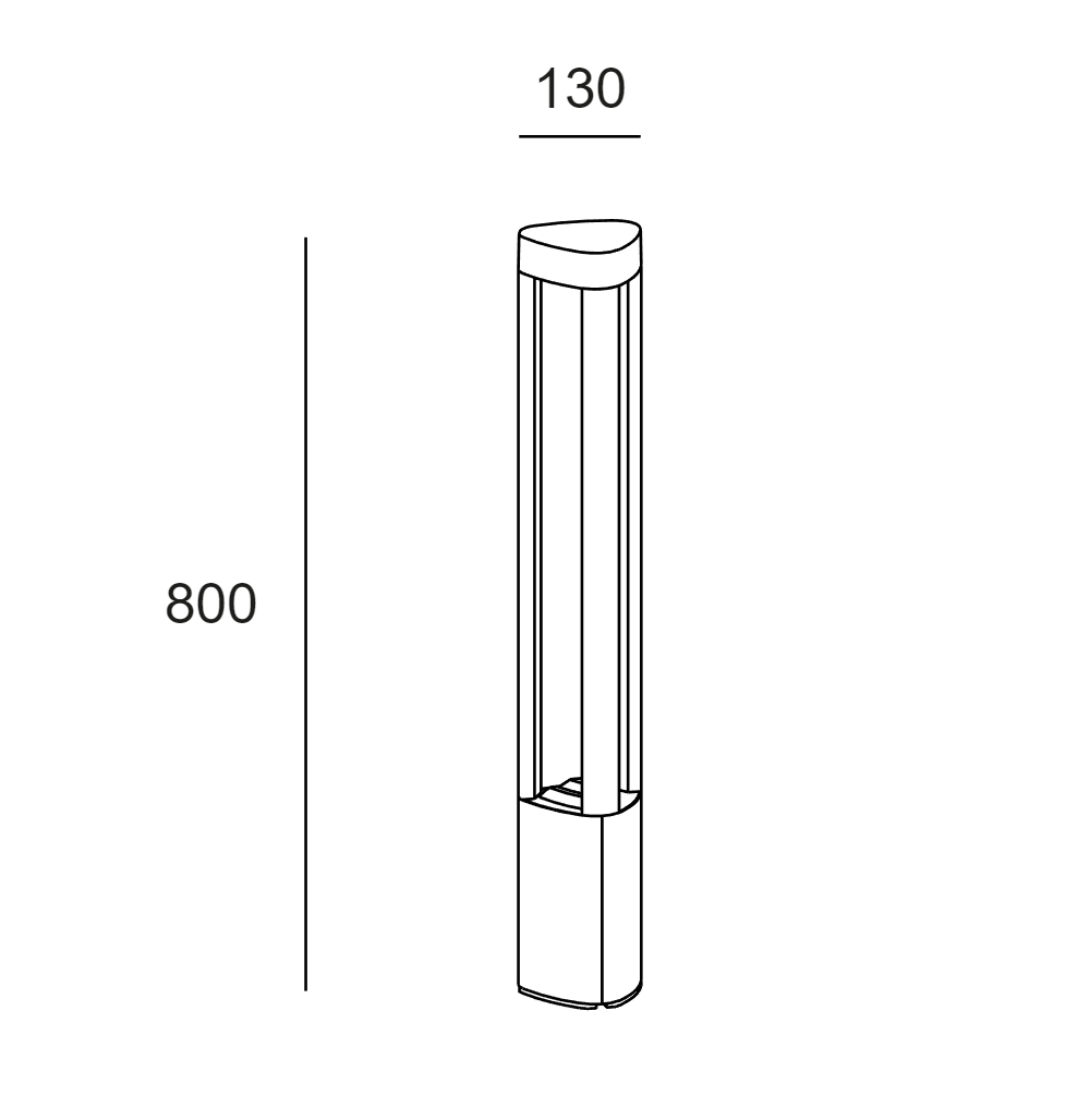 Pollerleuchte Helion 9W 3000K 399Lm
