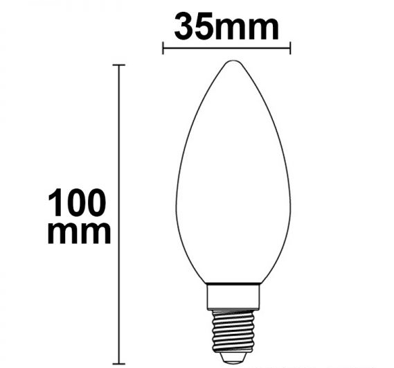 Kerzen LED 2W E14 Dimmbar satin