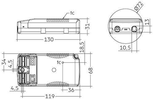 LED Konverter - 1050mA/44W  Phasenan- und Phasenabschnittsdimmer