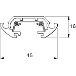 Aufbau-Stromschiene schwarz 2m 1L+N+E